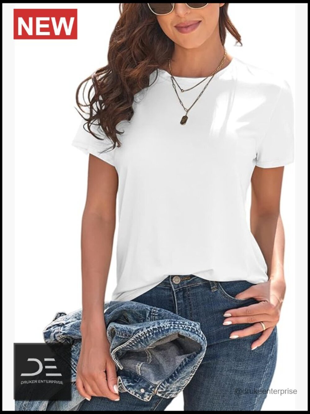 UPF 50+ Short Sleeve T-Shirt Women Loose Fit Crew Neck Tee